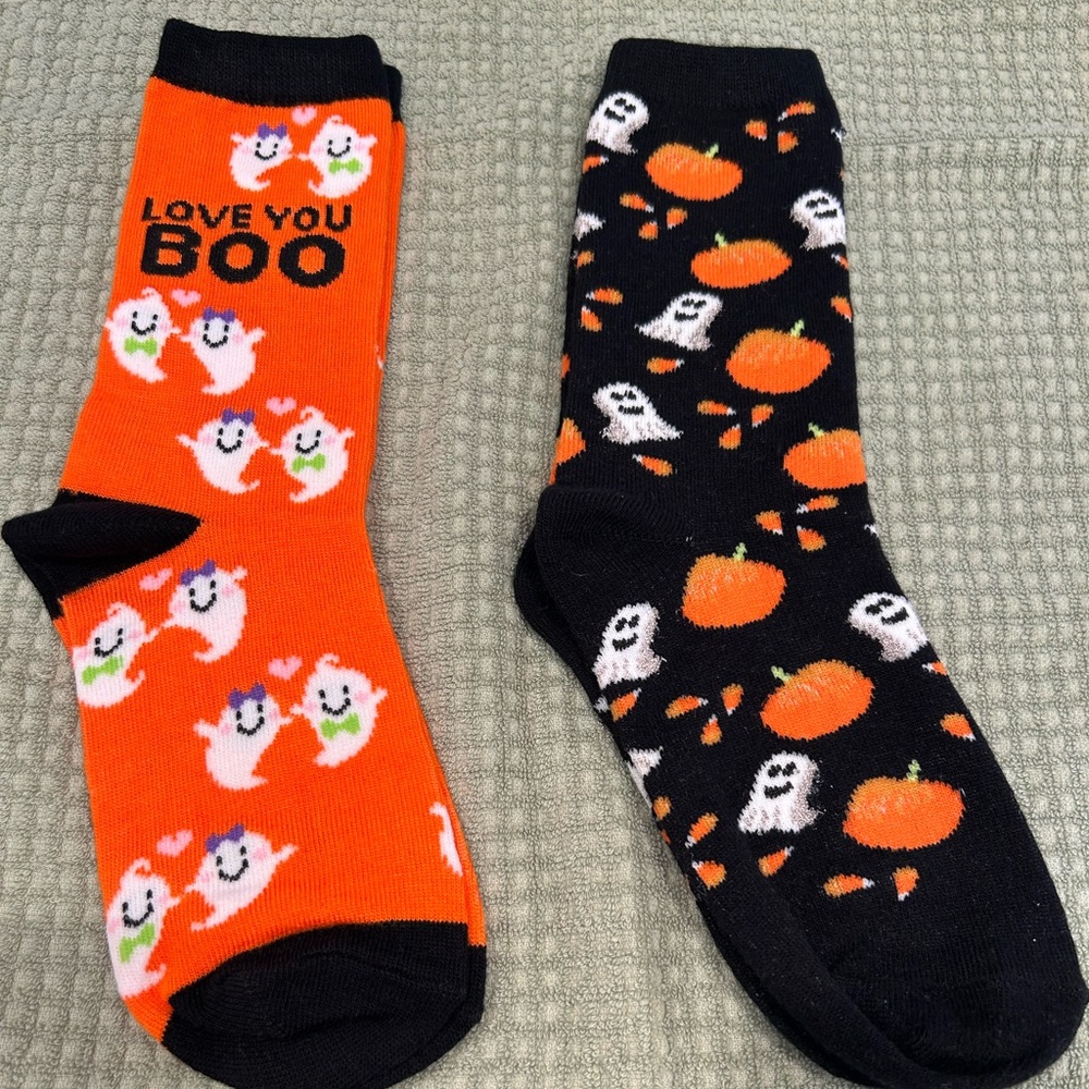 Stanley Ghost and Pumpkin Socks - Black and Orange